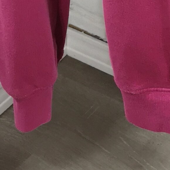 Peloton Ladies Size Large Terry Lined Dark Rose Made in USA Sweat Shirt - Picture 11 of 11